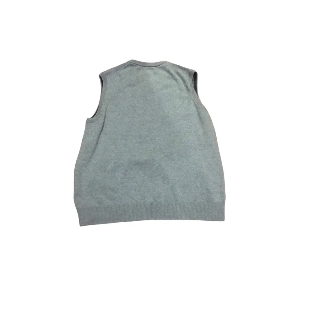 Duluth Trading Co Mens V Neck Sweater Vest Gray Cotton Nylon Blend Size‎ Large